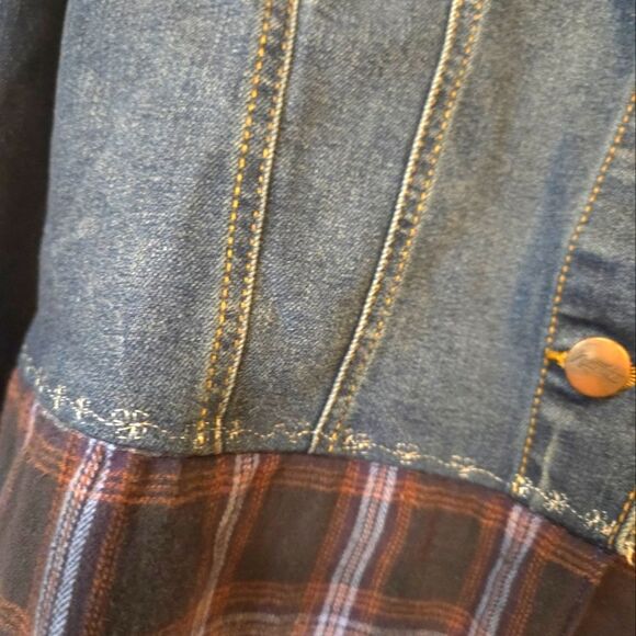 Nanette Lepore Embroidered Floral Denim Jacket Size M Cottage Costal Coquette - Picture 7 of 13